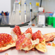 A pomegranate prepared for analysis in Johan Auwerx’s lab at EPFL (Image: EPFL / Alain Herzog)